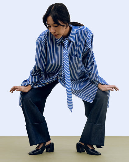 THE R.E.D. LONG SLEEVE SHIRT in Oxford Blue